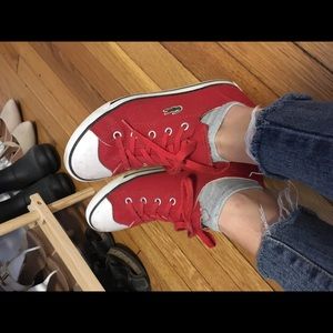 Lacoste red sneakers